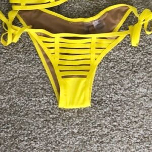 Yellow beach bunny “hard summer”  bikini bottoms